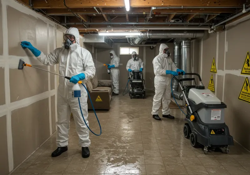 Basement Moisture Removal and Structural Drying process in Manchester, OH